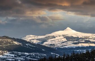 Great Sugar Loaf in winter Wicklow Mountains.
