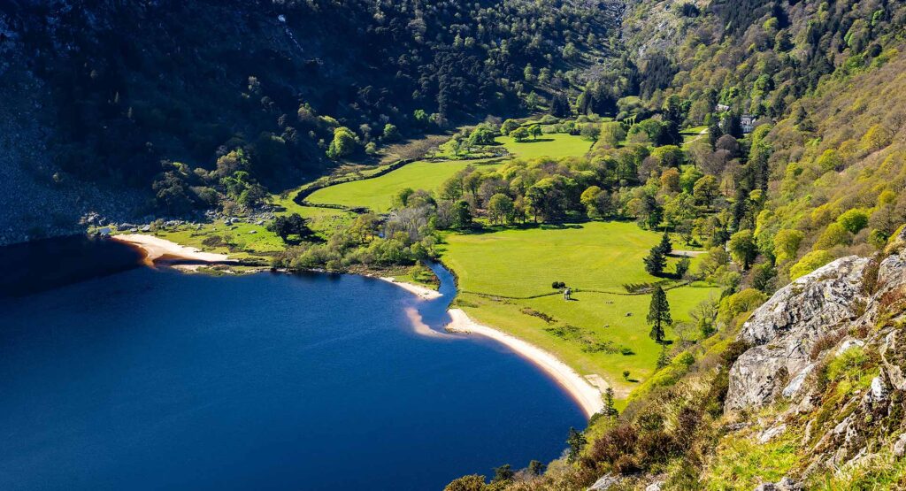 Lake Lough Tay in the Wicklow Mountains.
